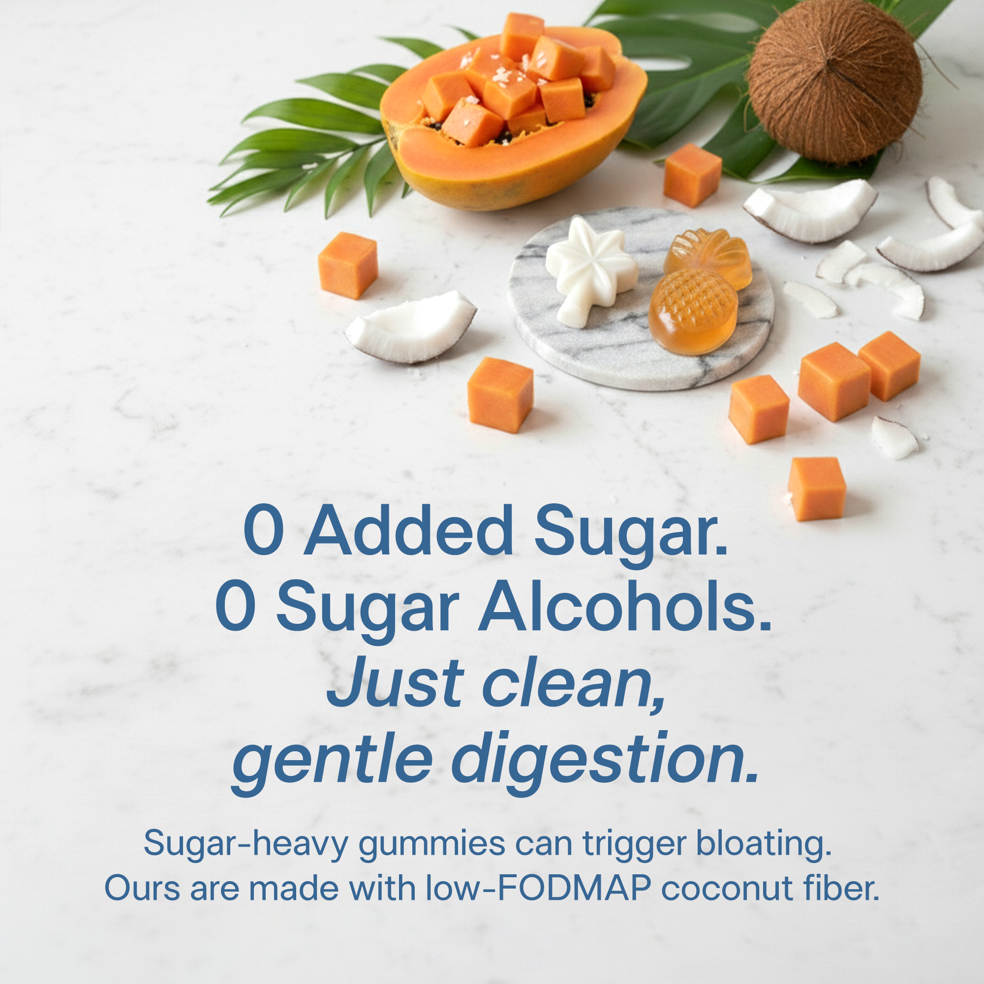 Daily 3-in-1 Synbiotic Gut Gummies - Prebiotic, Probiotic & Enzymes for Bloat Relief, Regularity & Gut Balance -  2B CFU LactoSpore®, Coconut MOS & Acacia Fiber